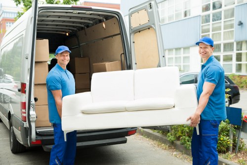 Commercial moving team planning a business relocation in Colindale