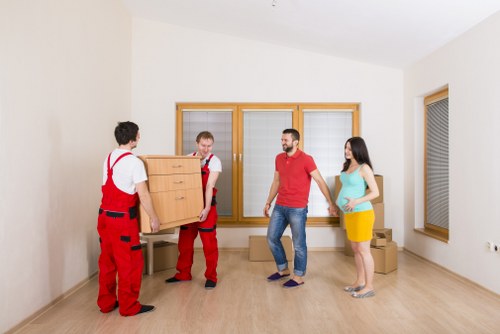 Packed moving boxes prepared for removals in Colindale