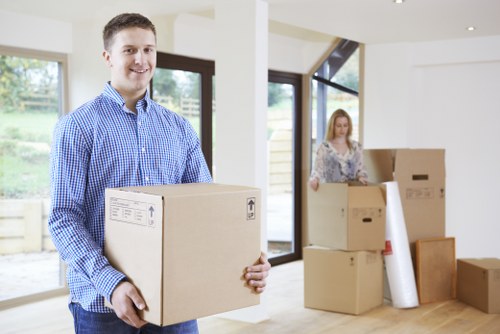 Packing and labeling office items for relocation in Colindale