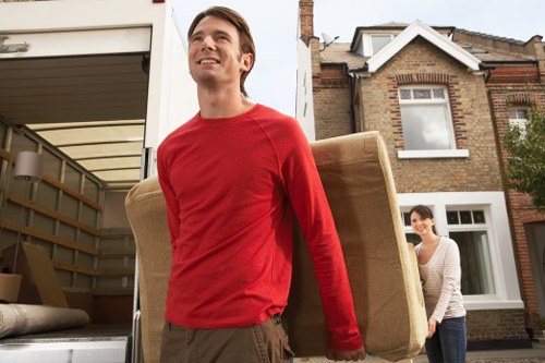 Careful loading of sofas and beds during a local move