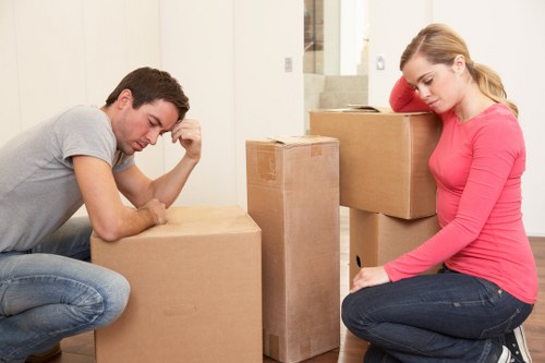 Newly packed home contents arranged for moving day in Colindale